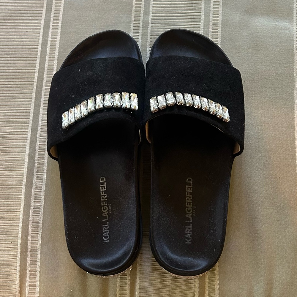 Karl Lagerfeld Black Minimalist Sandals